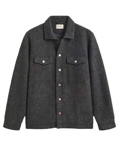 Gant - Fleece Overshirt - Charcoal Melange 